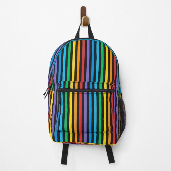 Item preview, “Rainbow Stripes” on black designed and sold by FarmersCottage.