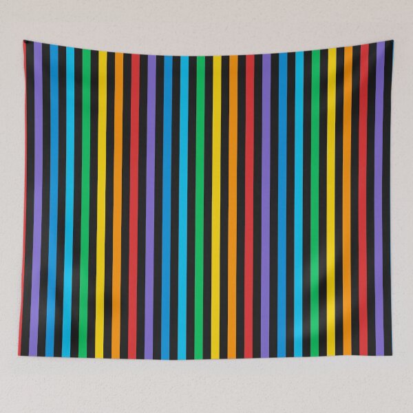 Item preview, “Rainbow Stripes” on black  designed and sold by FarmersCottage.