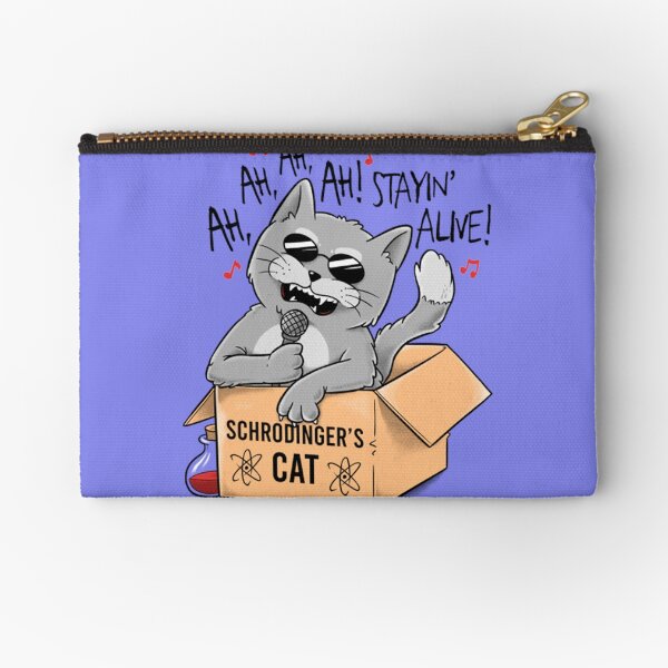 Schrodinger's Cat Wanted Dead Alive Pencil Pen Organizer Zipper Pouch Case 