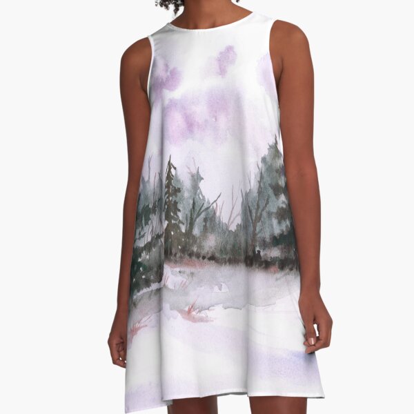 Winter Trees A-Line Dress