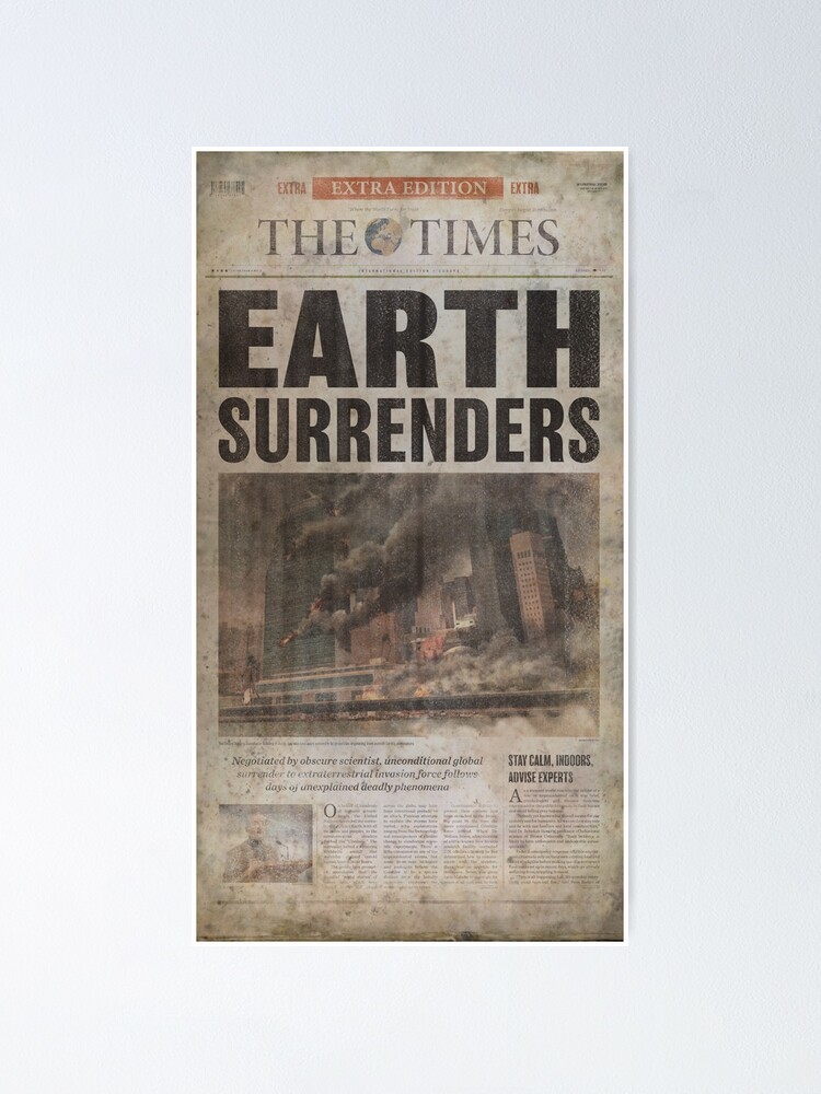 "Half life 2 Newspaper The Times "Earth surrenders" HD" Poster for Sale ...