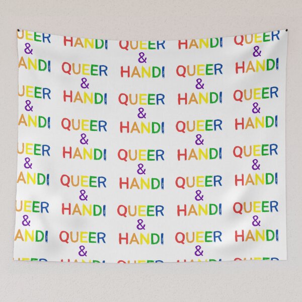 Artikelvorschau, Queer et handi (Regenbogen / weißer Hintergrund) entworfen und verkauft von MentaLee.