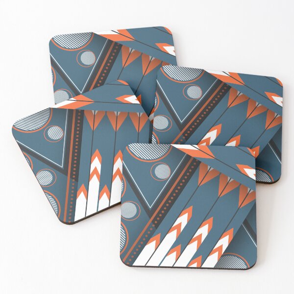 Item preview, African pattern, African pattern fabric, India arrow pattern art - Triangles and circle design designed and sold by Gugurat.