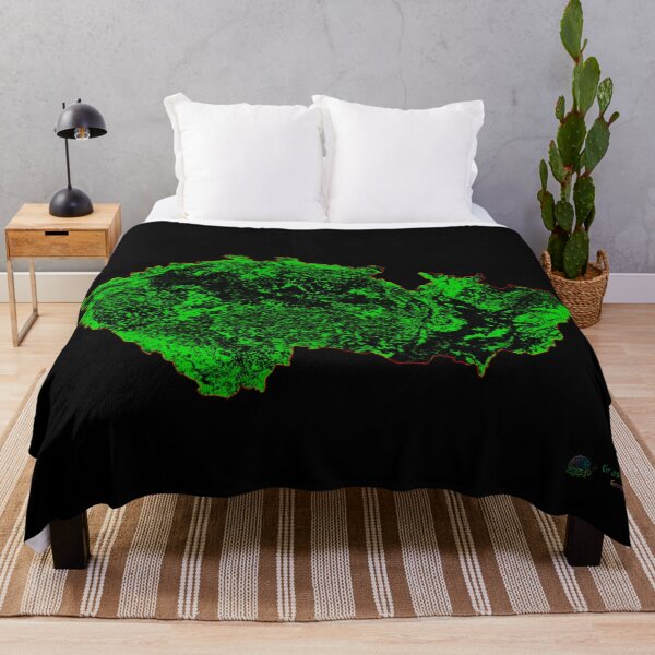 Item preview, Czechia Forest Cover Map with Black Background designed and sold by GrasshopperGeo.
