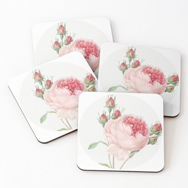 Item preview, Painted pink cabbage roses round stickers designed and sold by wavethreat.