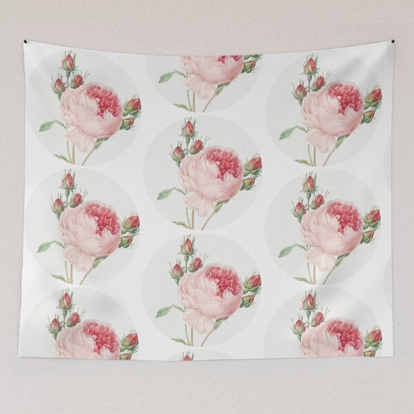 Item preview, Painted pink cabbage roses round stickers designed and sold by wavethreat.
