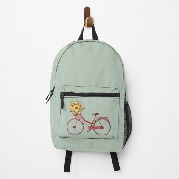 Item preview, Retro Red Vintage Bicycle with Sunflowers designed and sold by komila.