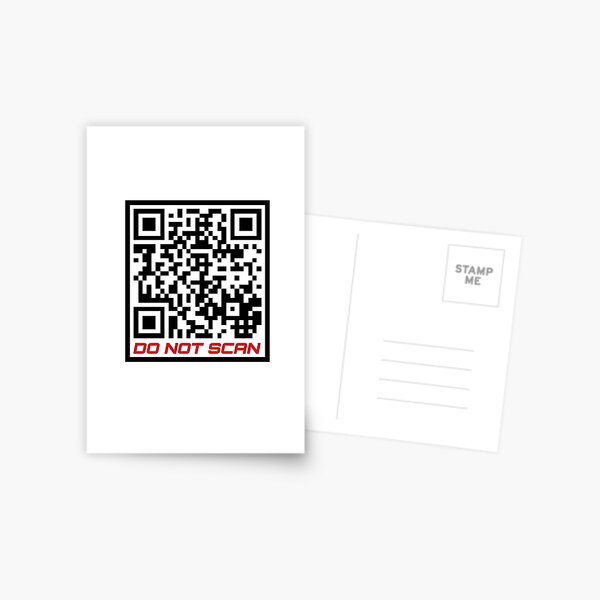 Rick Roll QR code disguised as bitcoin QR code Postcard for Sale