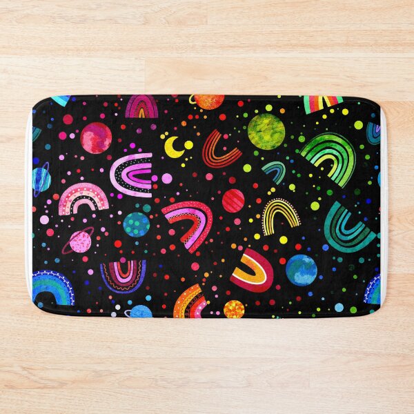 Item preview, Watercolor Rainbows Outer Space Black designed and sold by SamAnnDesigns.