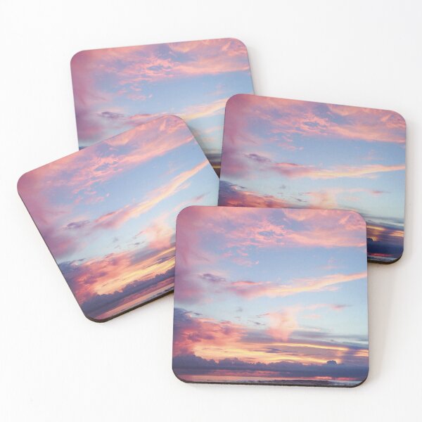 Item preview, Colorful and cloudy sunset by the ocean blue pink orange purple designed and sold by Polunytsya.