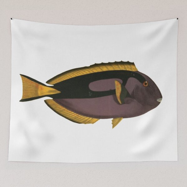 Item preview, Tropical blue tang fish illustration  designed and sold by TrippyEarth.