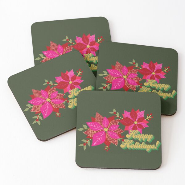 Item preview, Funky Poinsettias, 1970's Holiday Greeting,  designed and sold by JonnaKelley.