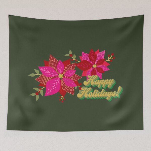 Item preview, Funky Poinsettias, 1970's Holiday Greeting,  designed and sold by JonnaKelley.