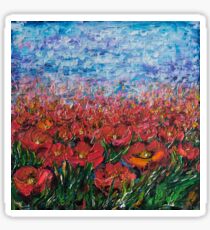 Red Poppy Field - by Lena Owens Sticker