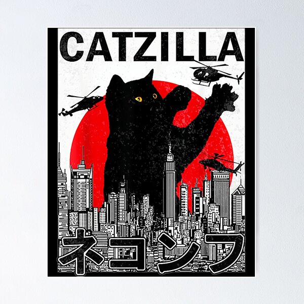 Item preview, Catzilla Japanese Vintage Sunset Style Cat Kitten Lover  designed and sold by mizzenrob.