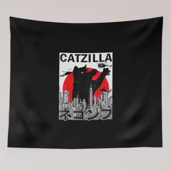 Item preview, Catzilla Japanese Vintage Sunset Style Cat Kitten Lover  designed and sold by mizzenrob.