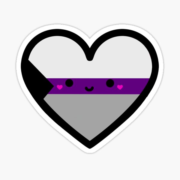 Demisexual Pride Flag Demisexuality Lgbtq Cute Kawaii Heart Sticker