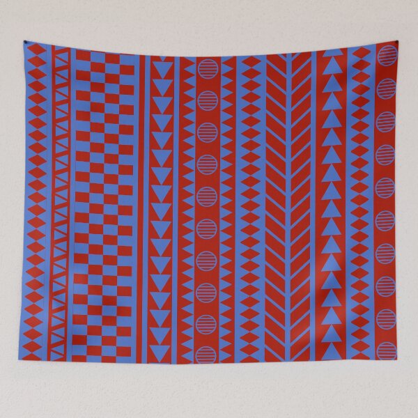 Item preview, African Tribal Geometric Pattern Mud Cloth Red designed and sold by worldways.