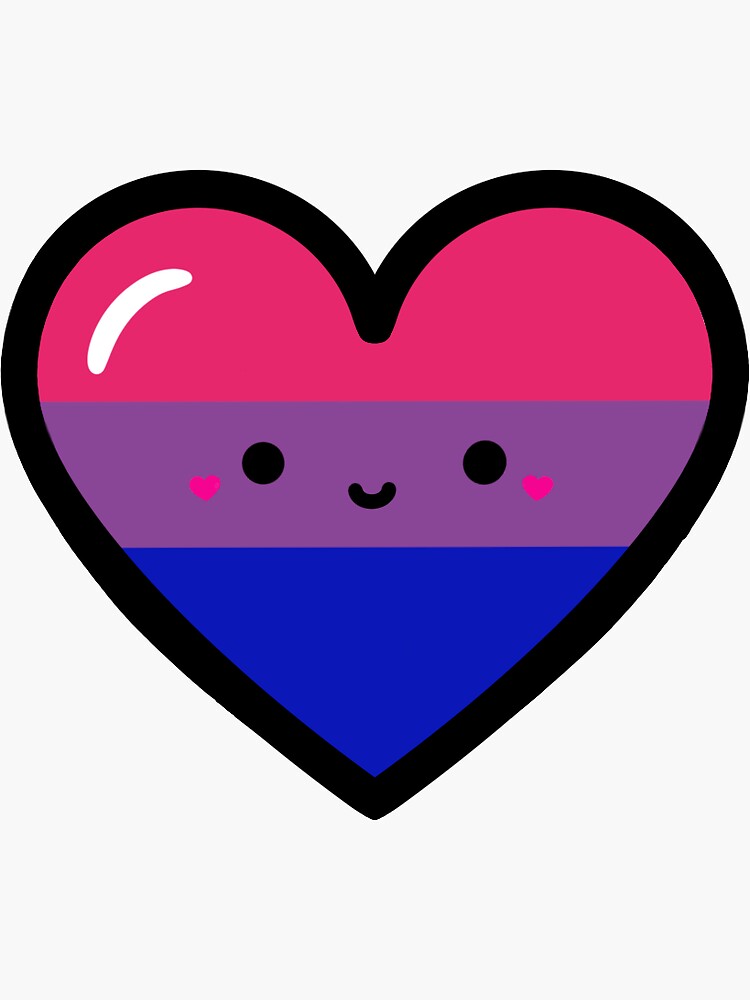 Bisexual Bi Pride Flag Bisexuality Lgbtq Kawaii Heart Sticker By Softandsapphic Redbubble