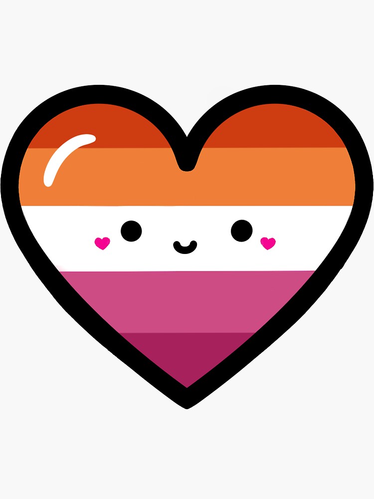 Lesbian Pride Flag Wlw Lgbtq Cute Kawaii Heart Sticker For Sale By Softandsapphic Redbubble