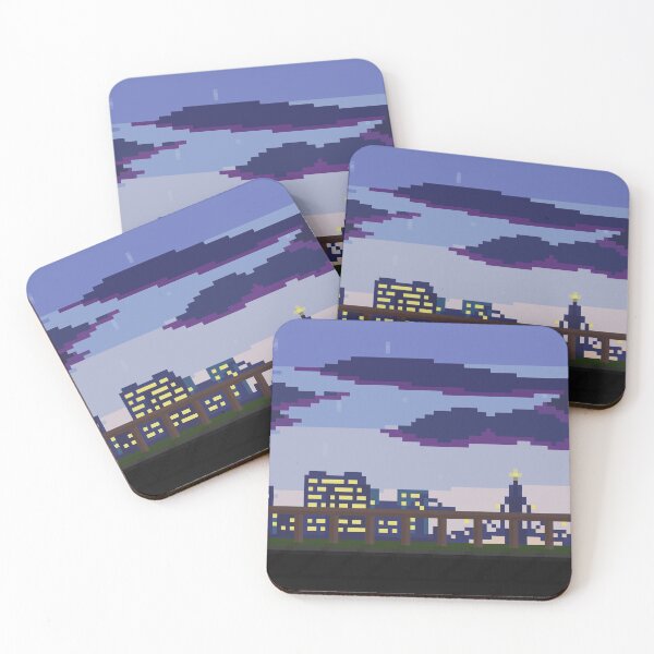 Item preview, Evening City Skyline Landscape Pixel Art designed and sold by VerticalTakeoff.