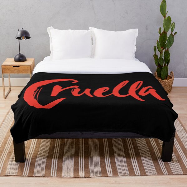 Cruella de Vil in red and black Throw Blanket