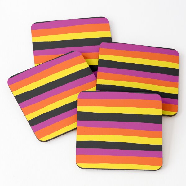 Item preview, Uneven Stripes - Black, Pink, Orange and Yellow designed and sold by LAEC-Shop.