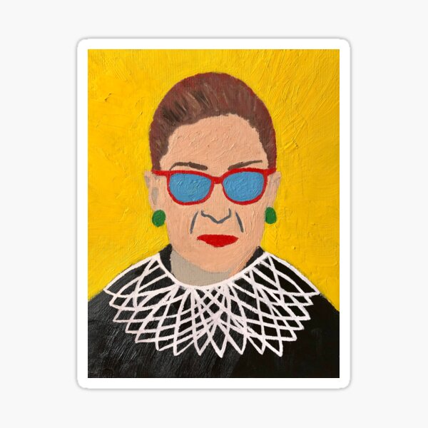 Ruth Bader Ginsburg (RBG) - Oil on Canvas - Pop Art Style Sticker