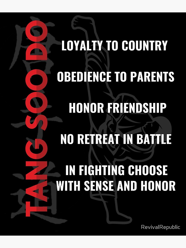 "5 Codes Tang Soo Do Martial Arts" Poster for Sale by RevivalRepublic
