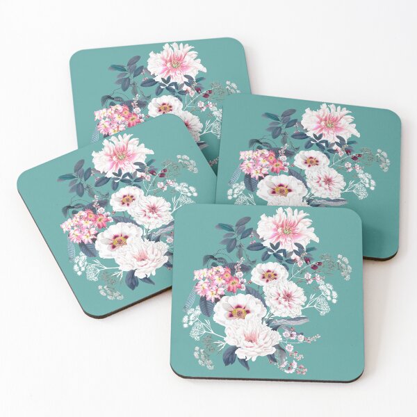 Artikelvorschau, Vintage Beauty Florals on Teal entworfen und verkauft von meggydesigns.