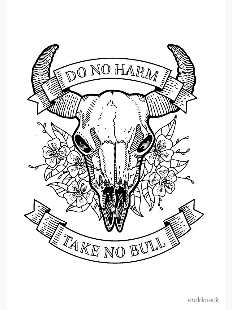 Bull Skull Tattoo Design