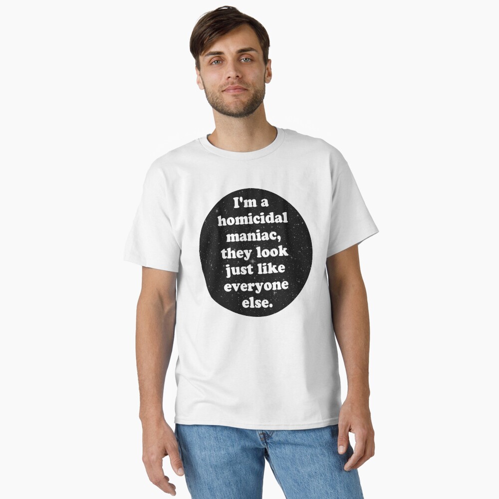 "homicidal maniac" Sticker for Sale by MelleNora | Redbubble
