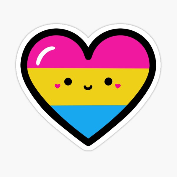 Pansexual Pansexuality Pan Pride Flag Lgbtq Kawaii Heart Sticker For Sale By Softandsapphic