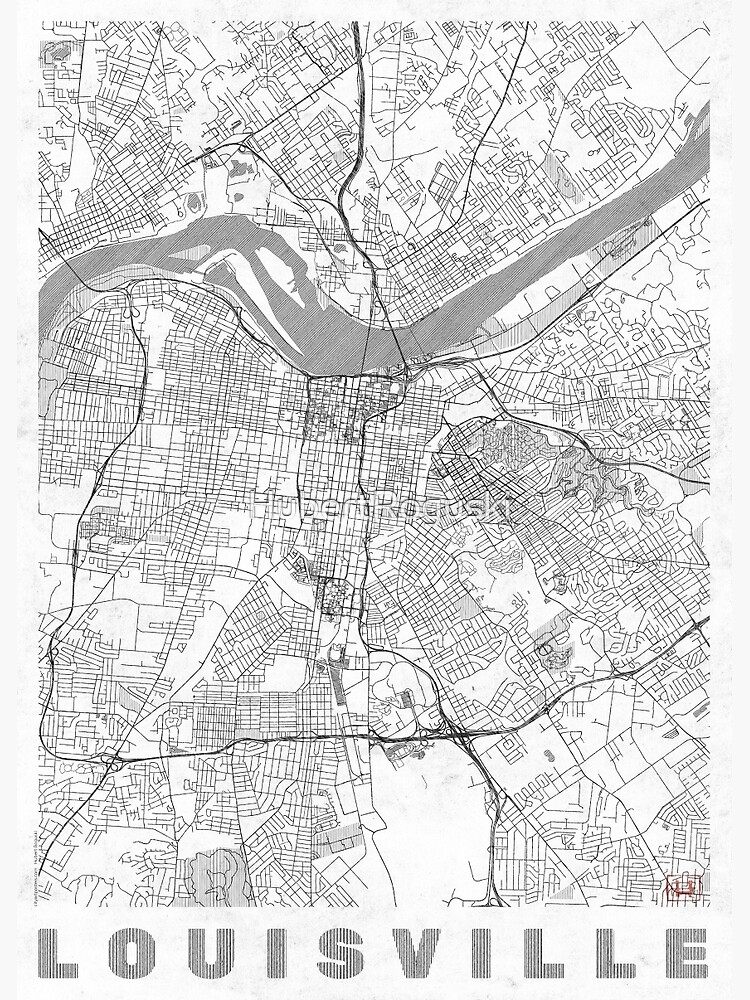 Louisville Map Line by HubertRoguski