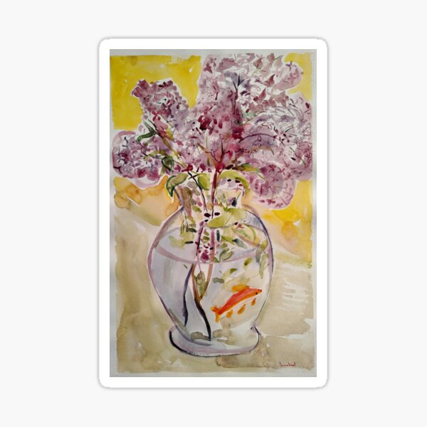 Lilacs in Fishbowl Sticker