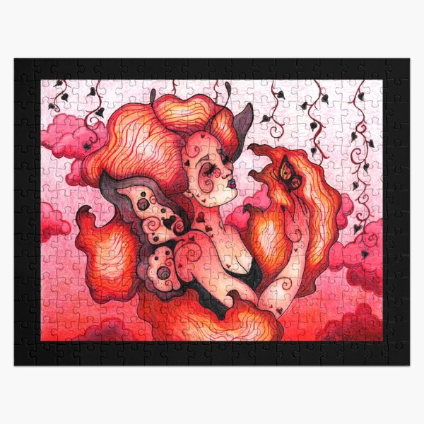 Crimson Beauty Butterfly Fairy Jigsaw Puzzle