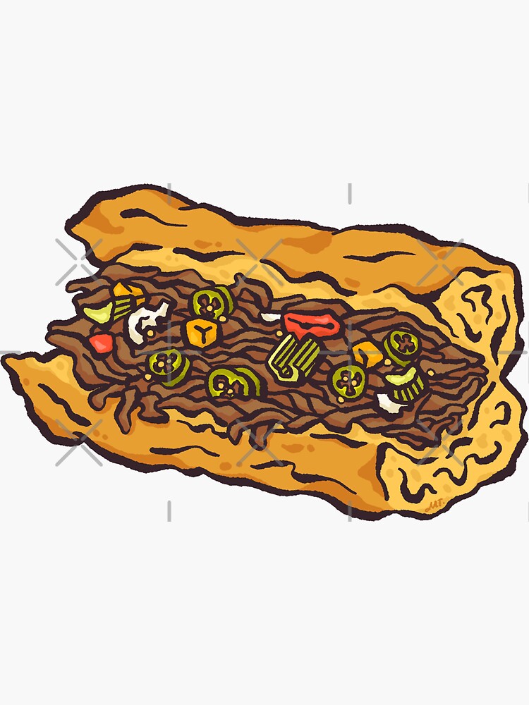 "Chicago Italian Beef" Sticker for Sale by millygraphics | Redbubble