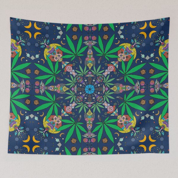 Item preview, Intergalactic Weed Mandala  designed and sold by SquirrelPants87.