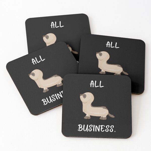 Item preview, Cute ferret joke.  “All business.”  (A group of ferrets is called a “business”.) designed and sold by Cosmic-Ferret.