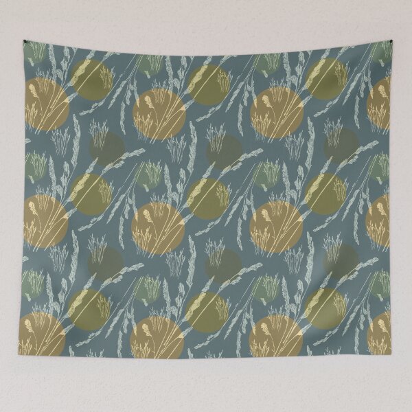 Item preview, Grasses and circles in grey-blue designed and sold by Breurs.