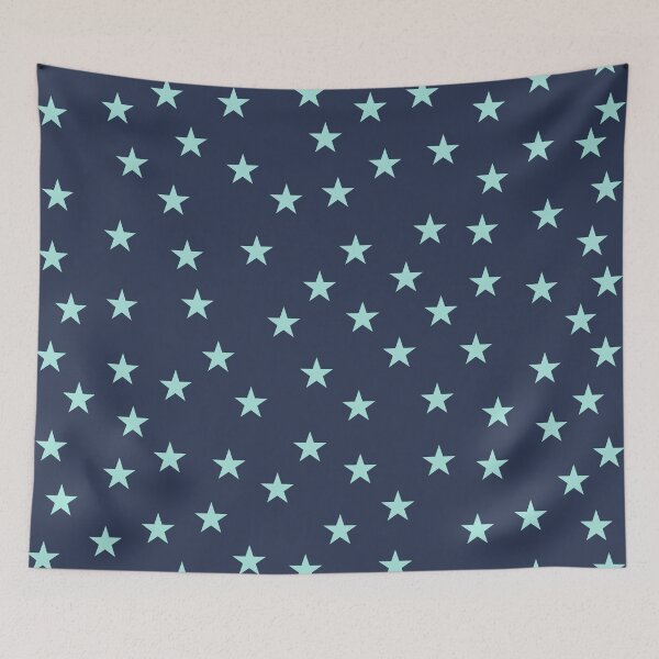 Artikelvorschau, 65012-41н, Mint & Marineblau, Zufällige Sterne, entworfen und verkauft von TanyDi.