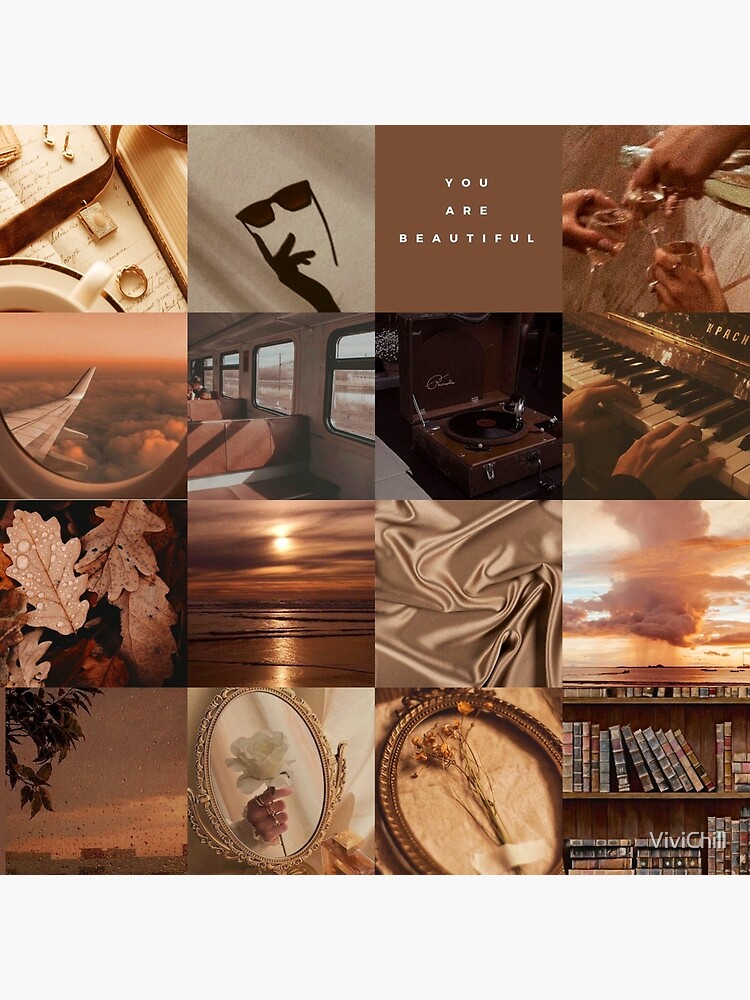 Brown Aesthetic Collage | Art Board Print