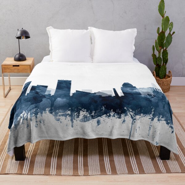 Item preview, Baltimore Skyline Watercolor Navy Blue by Zouzounio Art designed and sold by zouzounioart.