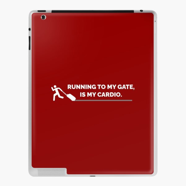 Running To My Gate, Is My Cardio on Red Background iPad Skin