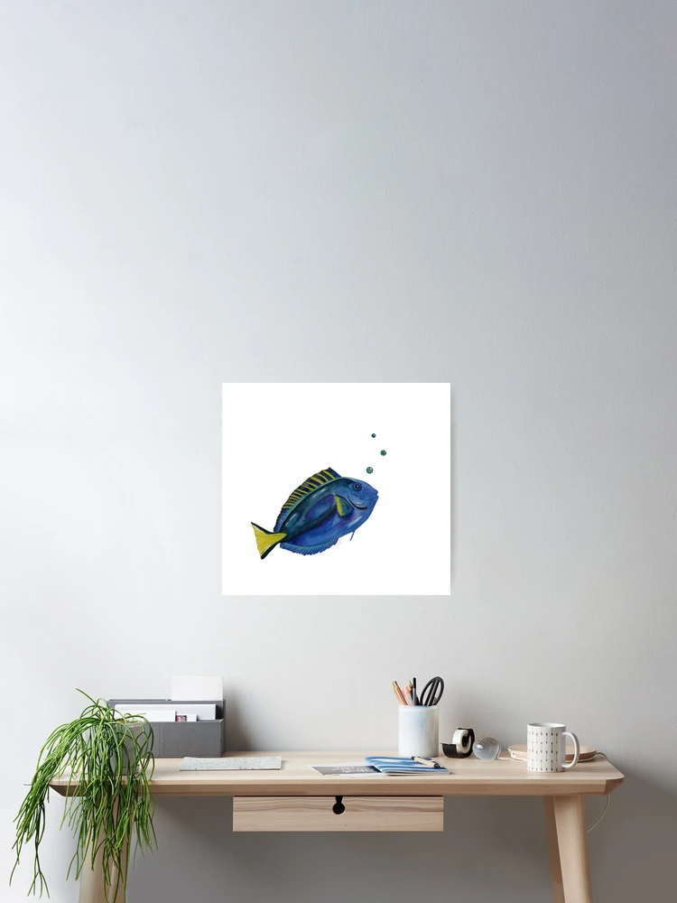 Thumbnail 2 of 3, Poster, Blue Tang fish designed and sold by ColorSplendor.