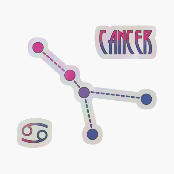 BISEXUAL PRIDE CANCER ZODIAC CONSTELLATION STICKERS Holographic Sticker