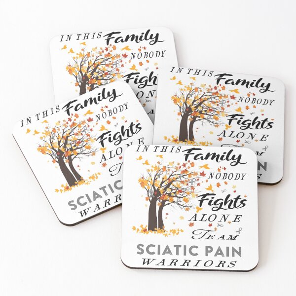 Item preview, In This Family No One Fight Alone Sciatic Pain Awareness ribbon tree designed and sold by radianen.