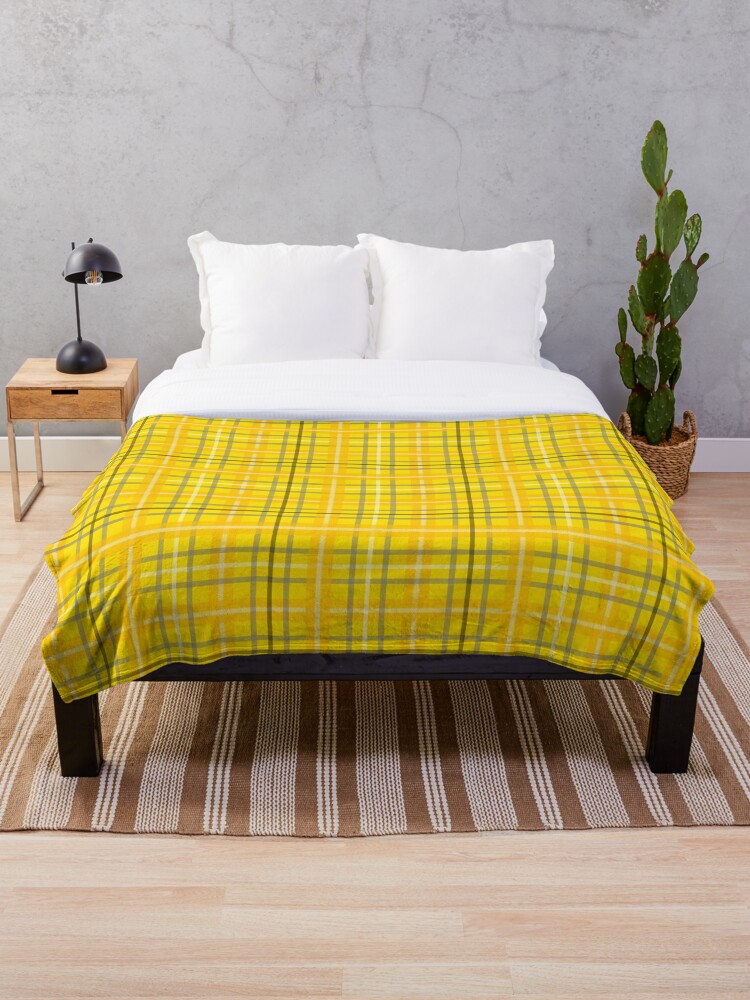 Yellow plaid throw outlet blanket