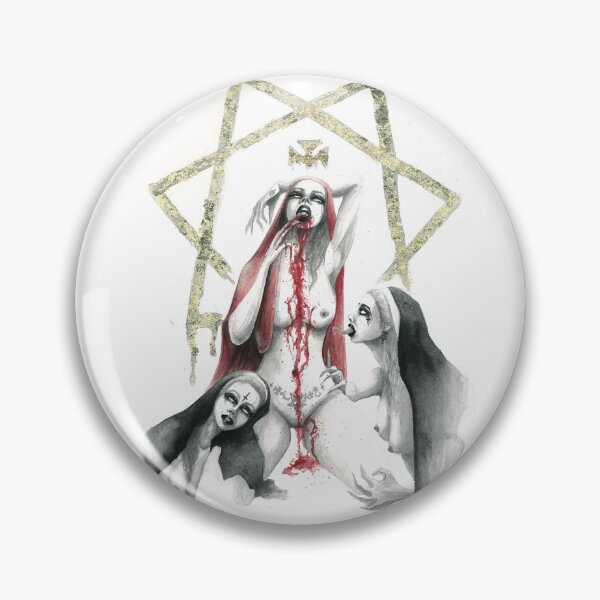 Item preview, Scarlet Goddess, Ancient Babalon, the Satan's Goddess with her slaves, sexy nuns, Occult Art, Dark Art Painting, Red Goddess, Vintage Witch, Witchy Vibes designed and sold by SSINAMOON.