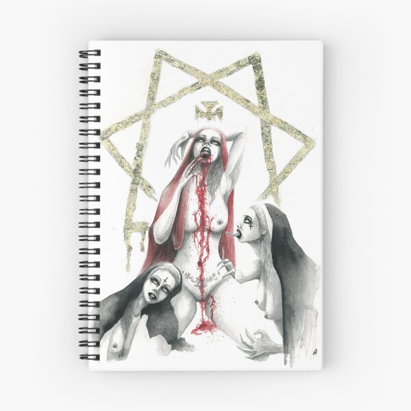 Item preview, Scarlet Goddess, Ancient Babalon, the Satan's Goddess with her slaves, sexy nuns, Occult Art, Dark Art Painting, Red Goddess, Vintage Witch, Witchy Vibes designed and sold by SSINAMOON.